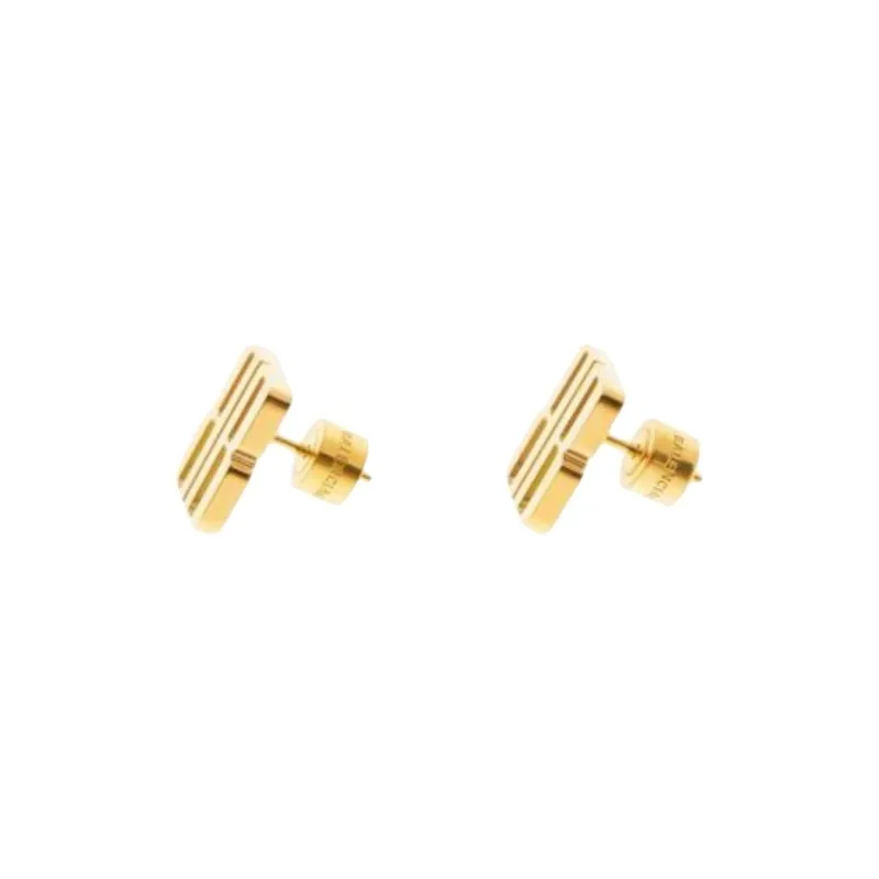 Balenciaga Brass Stud Earrings Women's Gold-1