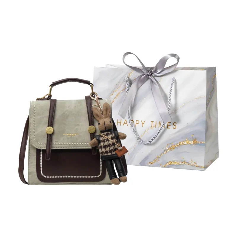 Miss Angel PU Backpack Regular Women's Blue/Black/Ecru-13