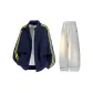Navy Blue+White Heather Gray