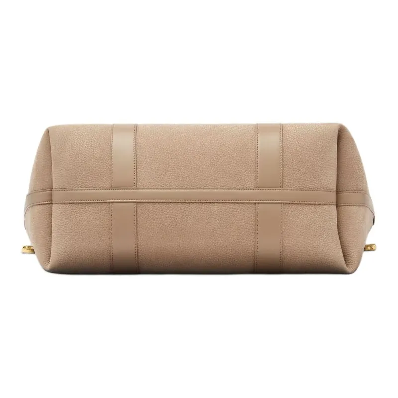 Loro Piana Calfskin Tote Bag Shopping Bag Handbag Large Size Women's Taupe-3
