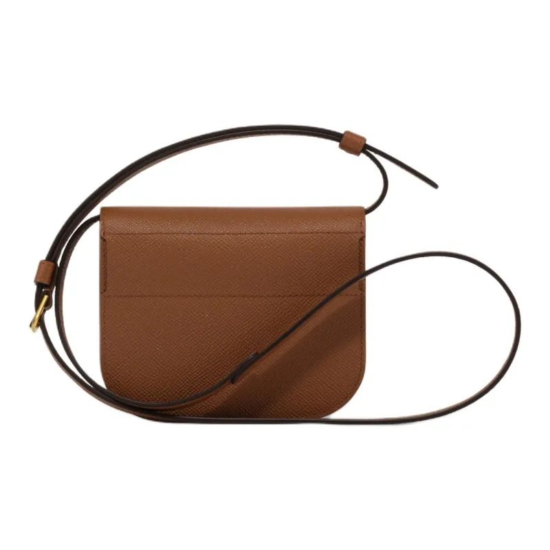 Delvau Lingot Alpina Calf Grain Calfskin Shoulder Bag Mini Women's Tan-2