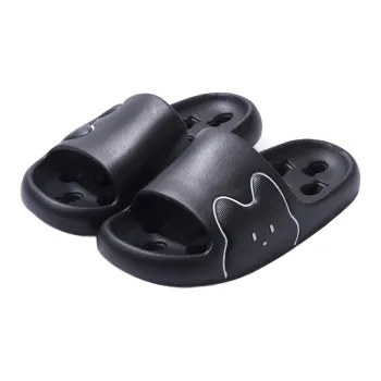 ECAC Men's Summer Home Indoor Bathing Slip Resistant Leak Proof Cut Out Toilet Hole Slippers For Men