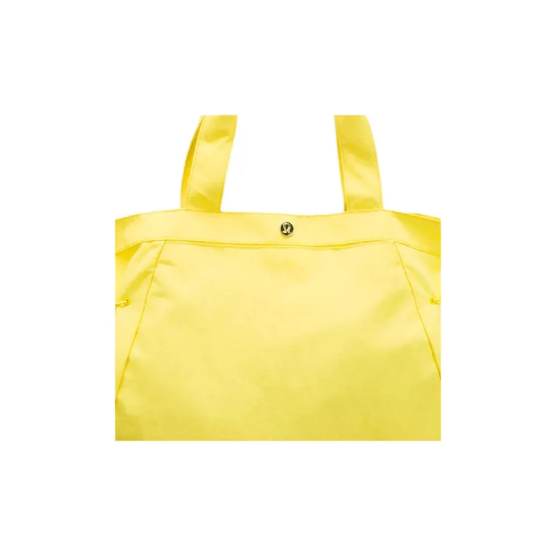 Lululemon Side Cinch Nylon Tote Bag, Shopping Bag, Handbag Women's Yellow-4