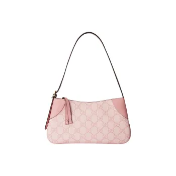 GUCCI GG Emblem Coated Fabric With Leather Binding Shoulder Bag Extra Mini Women's Pink