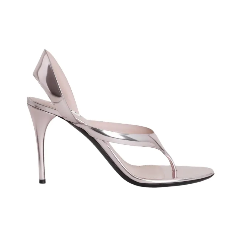 Alaia Strap Sandals 9cm Women's Silver-1