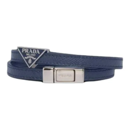 PRADA Calfskin Metal Enamel Wristbands Men's Blue
