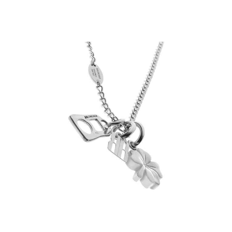 Balenciaga Brass Recycled Brass Zinc Alloy Necklaces Women's Silver-0