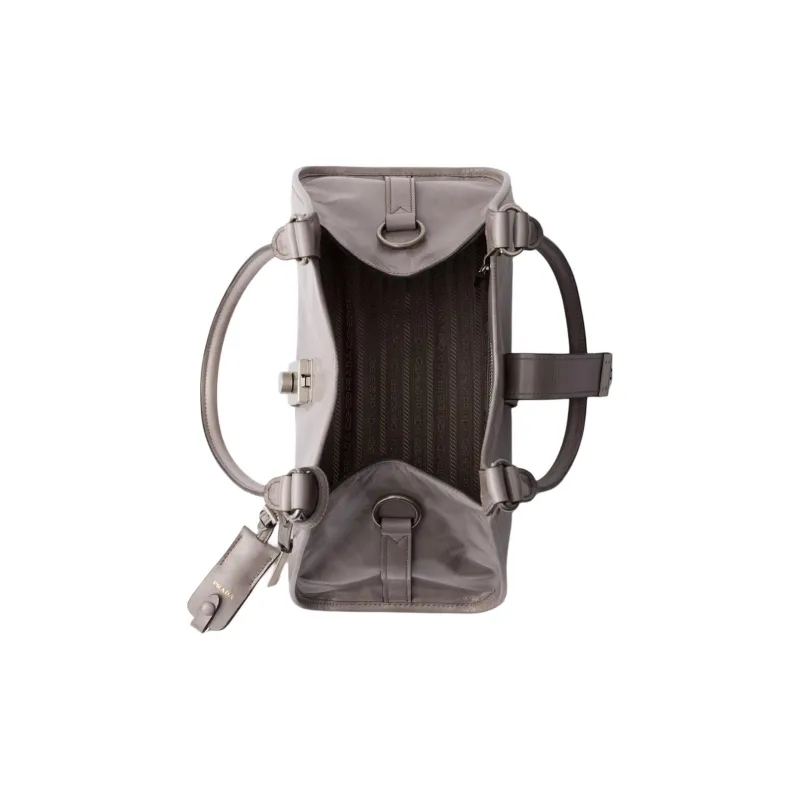PRADA Calfskin Handbag Medium Size Women's Tin Color-3