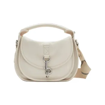 Burberry Calfskin Leather One Shoulder Handbags Small Size Women's Soap White