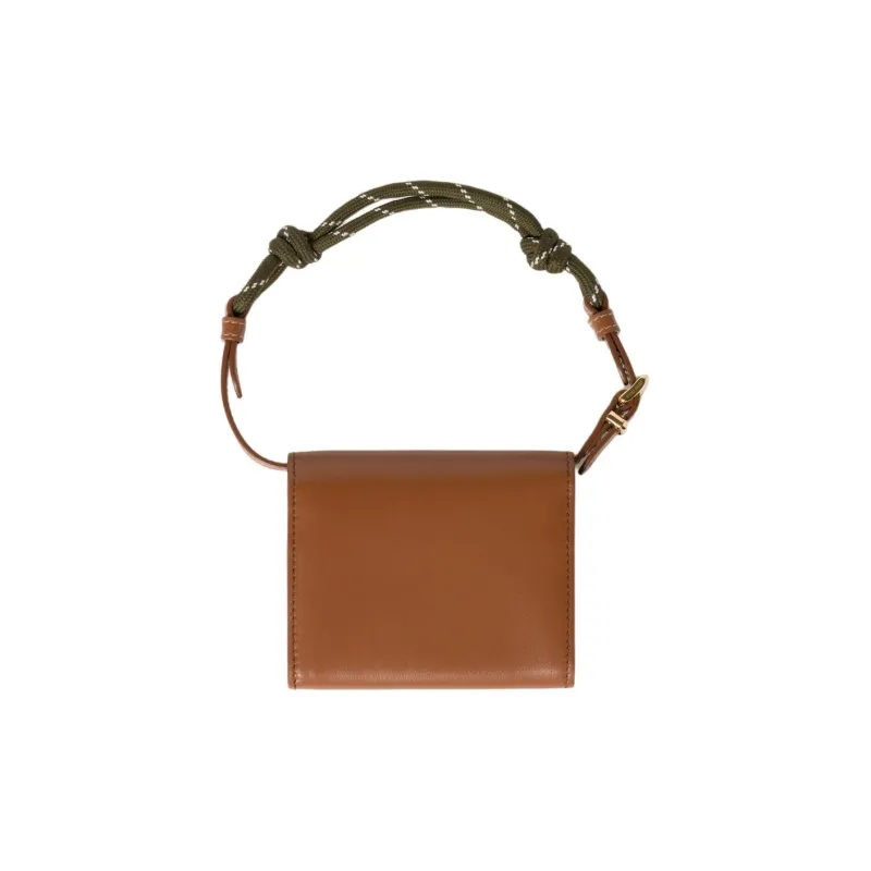 MIU MIU Leather Portable Wallet Women's Cognac Forest Green-1