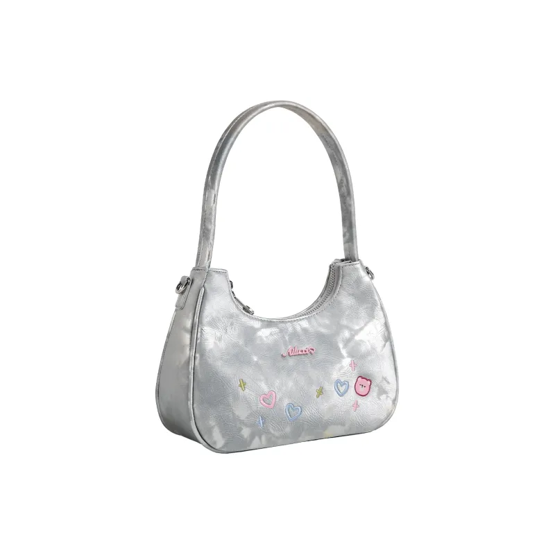 AILUXI Synthetic Leather Shoulder Bag Crossbody Bag Regular Women's Galaxy Silver-1