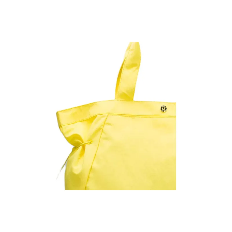 Lululemon Side Cinch Nylon Tote Bag, Shopping Bag, Handbag Women's Yellow-1