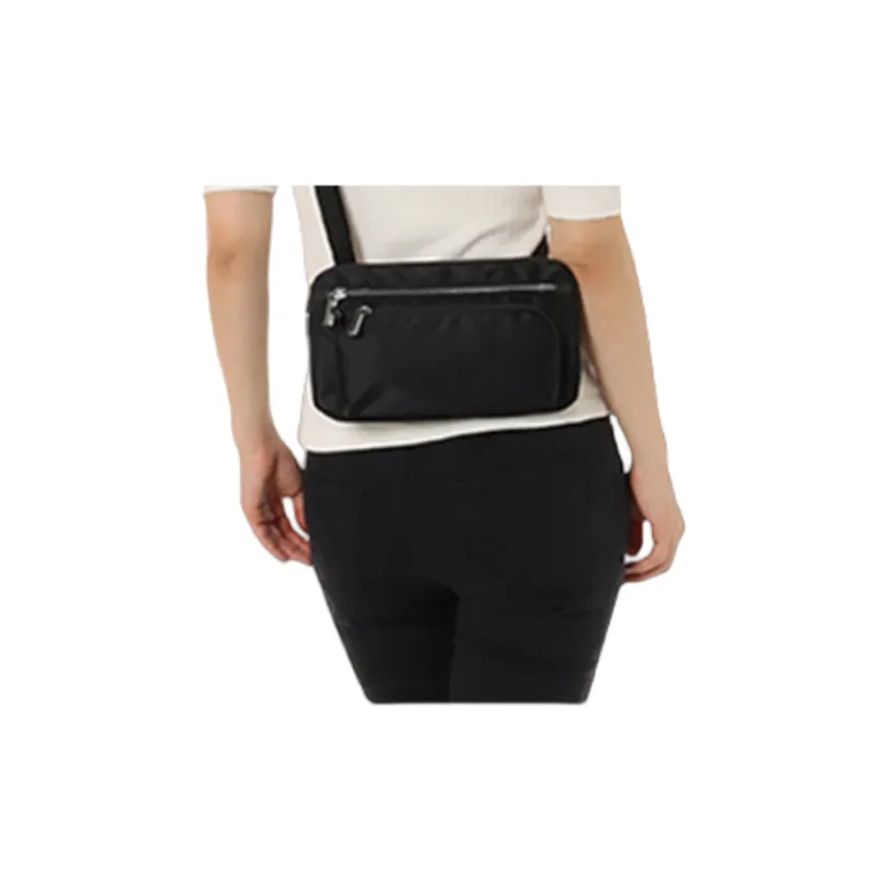 Ace. Fabric Shoulder Bag Crossbody Bag Small Size Unisex Black/Blue-8