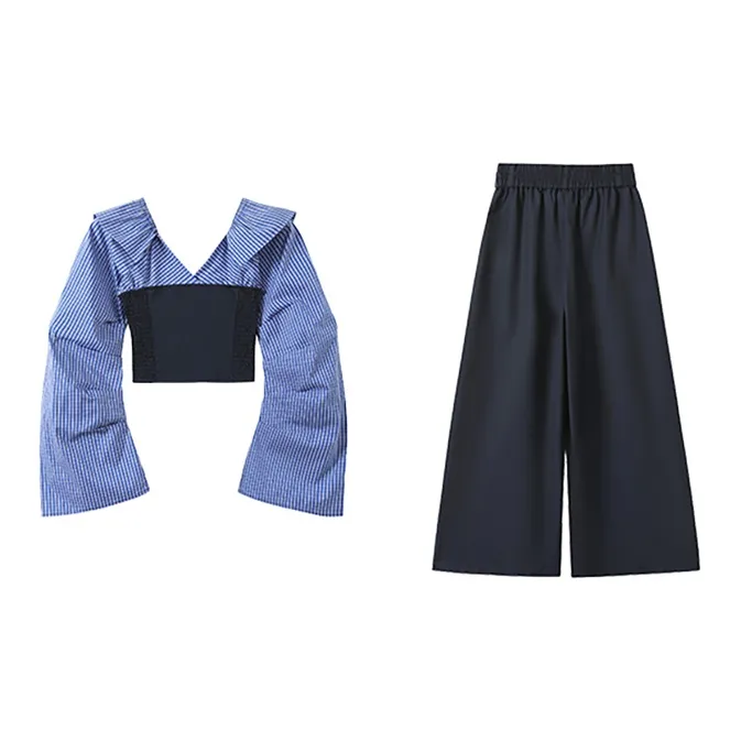 TUSHIFEI Casual Suit Women's Blue-1
