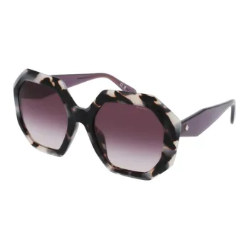 Police Acetate Injection Molded Metal Irregular Shape Sunglasses Women's Tortoiseshell