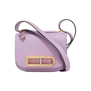 Delvau Lingot Alpina Calf Grain Calfskin Shoulder Bag Small Size Women's Light Purple