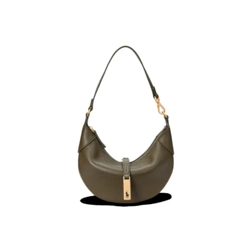 Ralph Lauren Polo ID Cow Leather Shoulder Bag Mini Women's Green