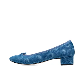 Marine Serre x Repetto Camille Chunky Heel High Heels 3cm Women's Denim Blue