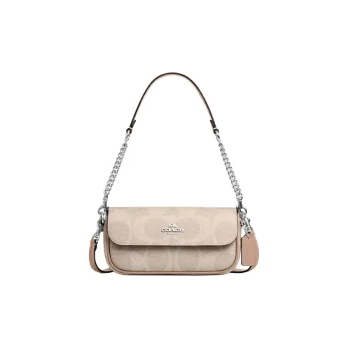 COACH Artificial Leather Crossbody Bag, Shoulder Bag Small Size Women's Beige