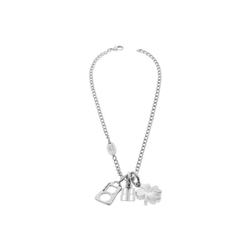 Balenciaga Brass Recycled Brass Zinc Alloy Necklaces Women's Silver-2