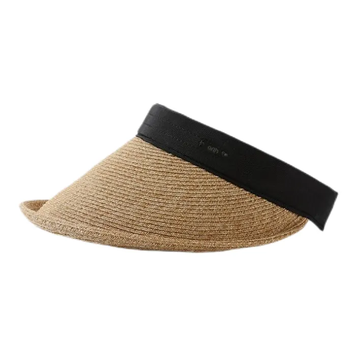 MINGYUANDAILI Straw Woven Visor Cap Women's-2