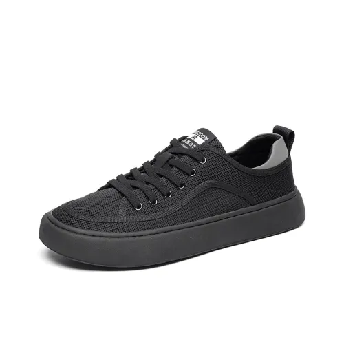 MODENGPAN Breathable Low Top Skateboard Shoes Men's Black