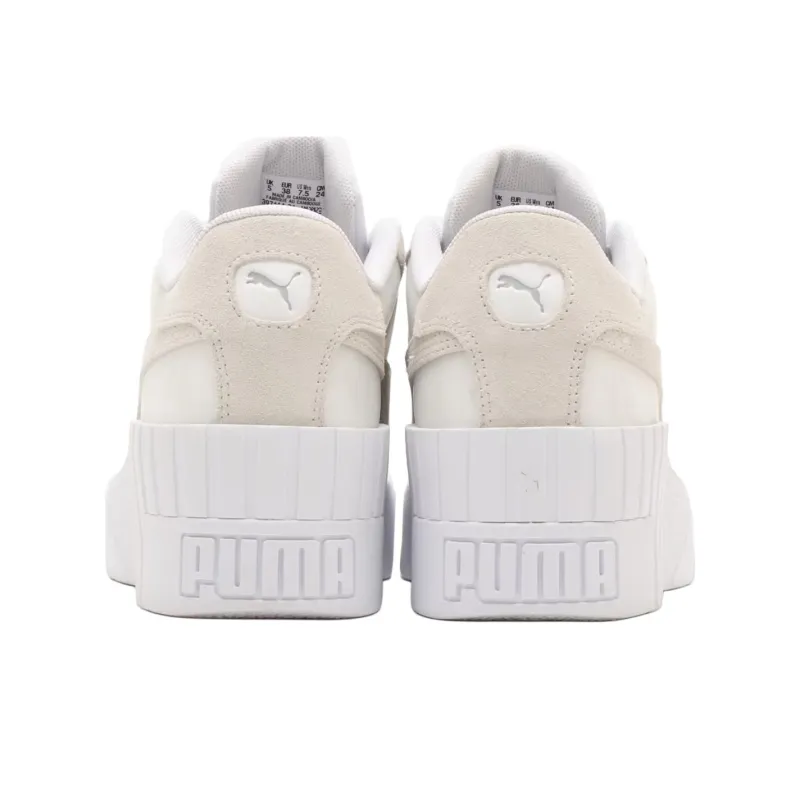 PUMA Cali Wedge Anti Slip Wear Resistant Low Top Skateboard Shoes Women's White Gray-2