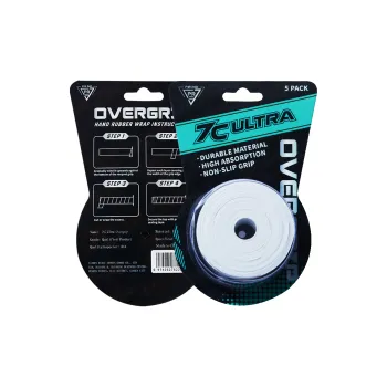 P.R IND Badminton Grip Tape White Polyurethane PU Training Match Thin 5 Pack/Curl