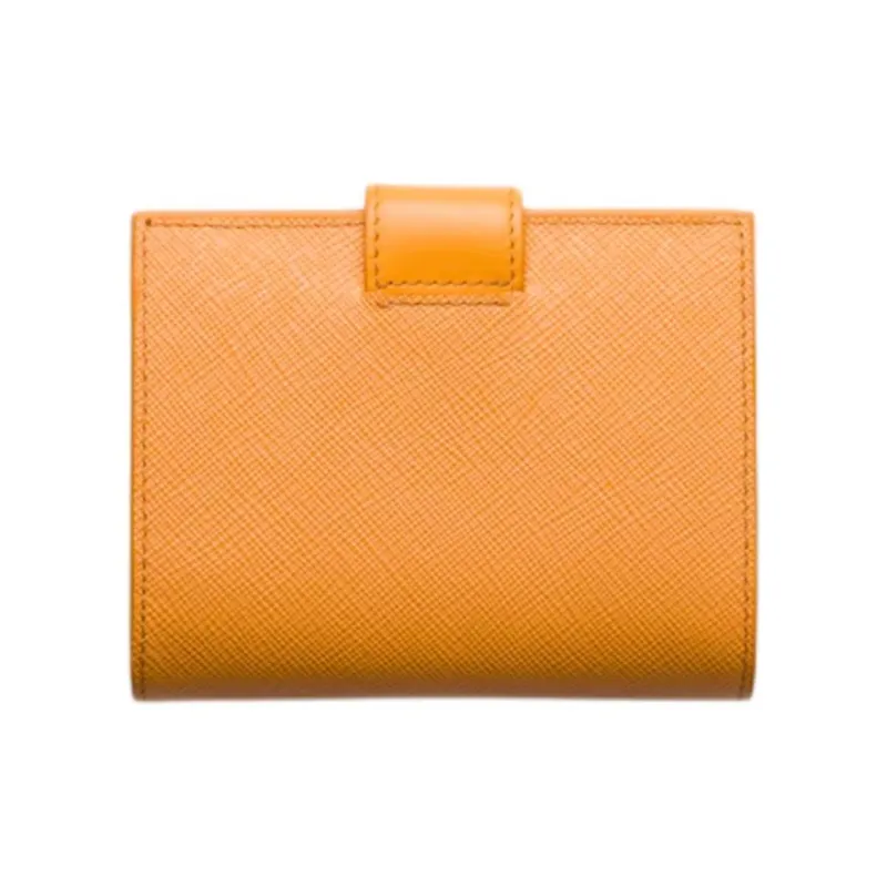 PRADA Cow Leather Wallet Women's Mustard Yellow-2