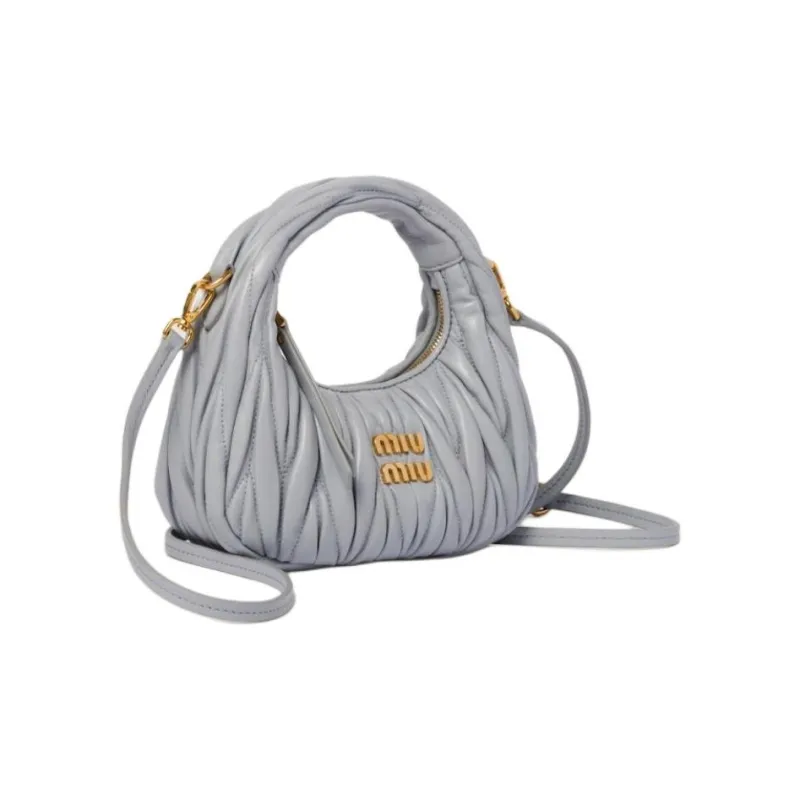 MIU MIU Wander Series Lambskin One Shoulder Handbag Mini Women's Pearl-1
