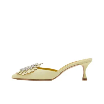 MANOLO BLAHNIK Closed Toe Slippers 5cm Women's Yellow