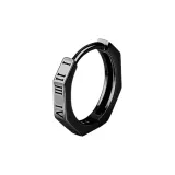 Roman Numbers Black Clip-on Earrings-Single