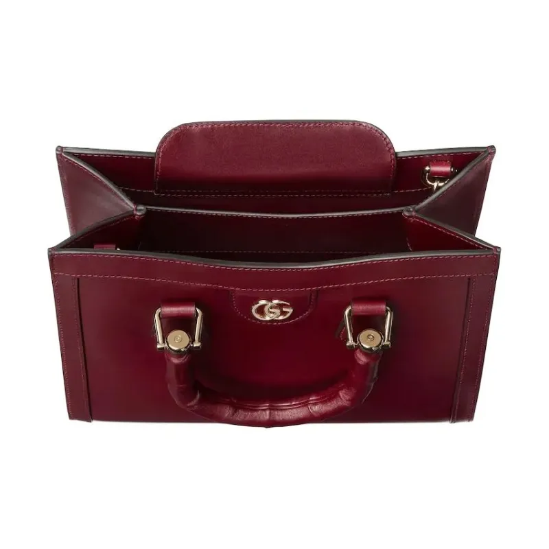 GUCCI Diana Leather Tote Bag, Shopping Bag, Shoulder Bag, Handbag Medium Size Women's Red-4