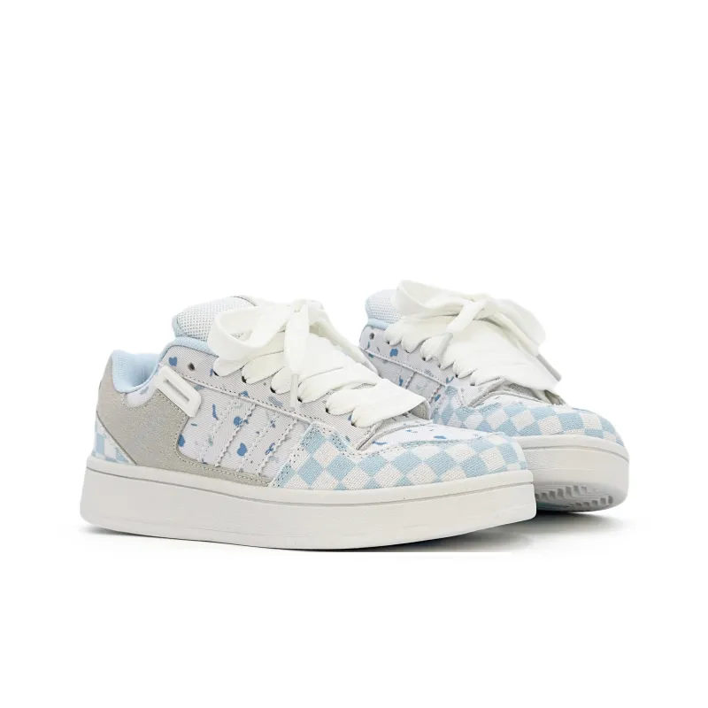 UNIITY Anti-Slip Wear-Resistant Lightweight Breathable Height Increasing Low-Top Skateboard Shoes Women's Blueberry-4