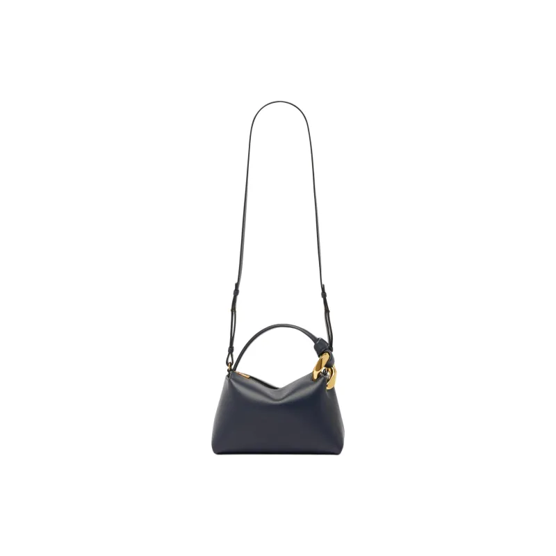 JW Anderson Cow Leather One Shoulder Handbag Trumpets Women's Gray Blue-1