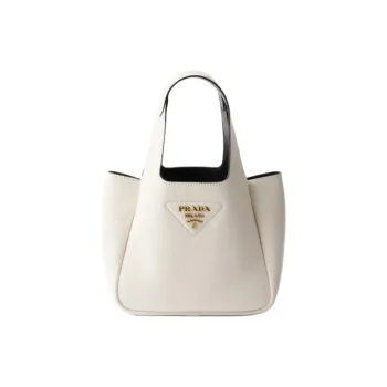 PRADA Leather Handbag Mini Women's White