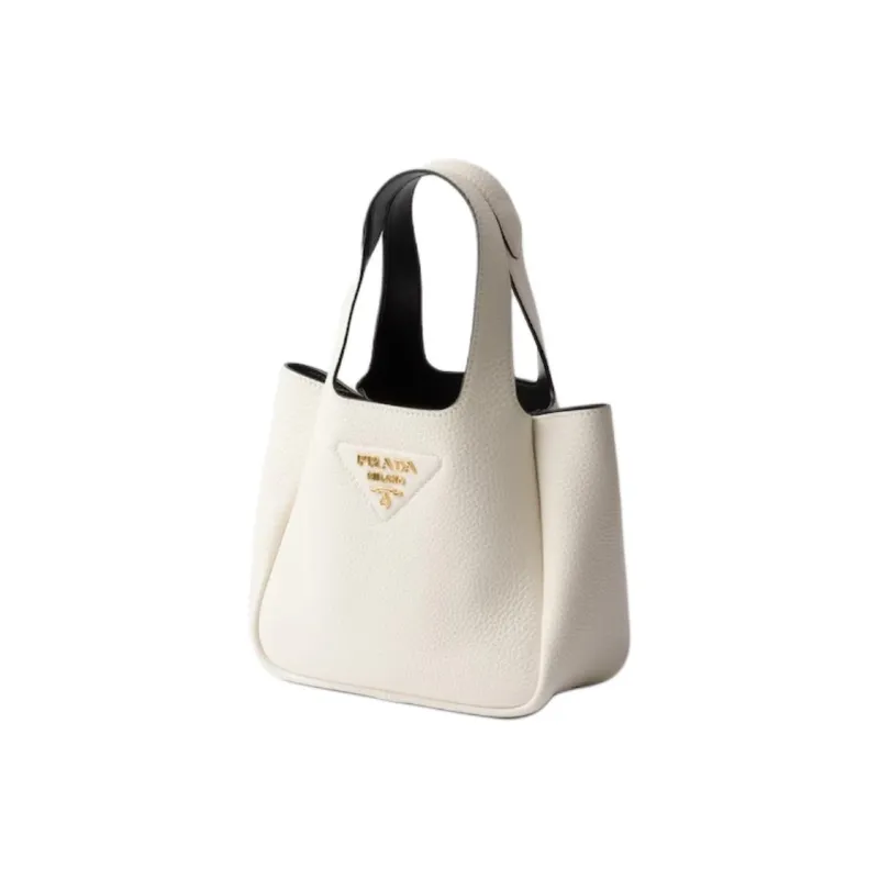 PRADA Leather Handbag Mini Women's White-1
