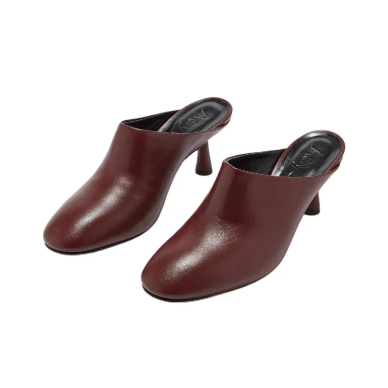 Aeyde Closed Toe Slippers 6.5cm Women's Brown-2