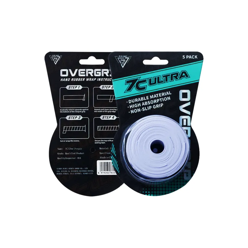 P.R IND Badminton Grip Tape White Polyurethane PU Training Match Thin 5 Pack/Curl-7