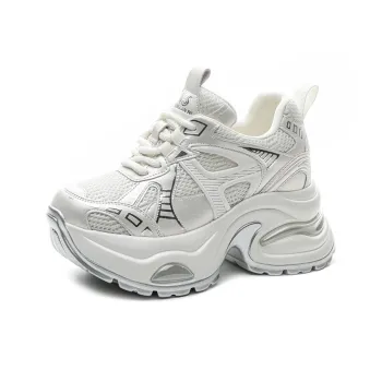 Shoe Cabinet Floral Language Cushioned Slip Resistant Abrasion Resistant Low Top Chunky Sneakers Women's