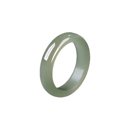 MY WORLD BEGINS AND ENDS WITH YOU Hetian Jade Rings Green Jade Unisex