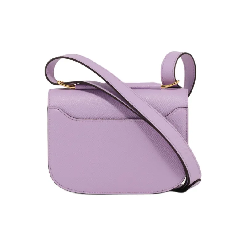 Delvau Lingot Alpina Calf Grain Calfskin Shoulder Bag Small Size Women's Light Purple-3