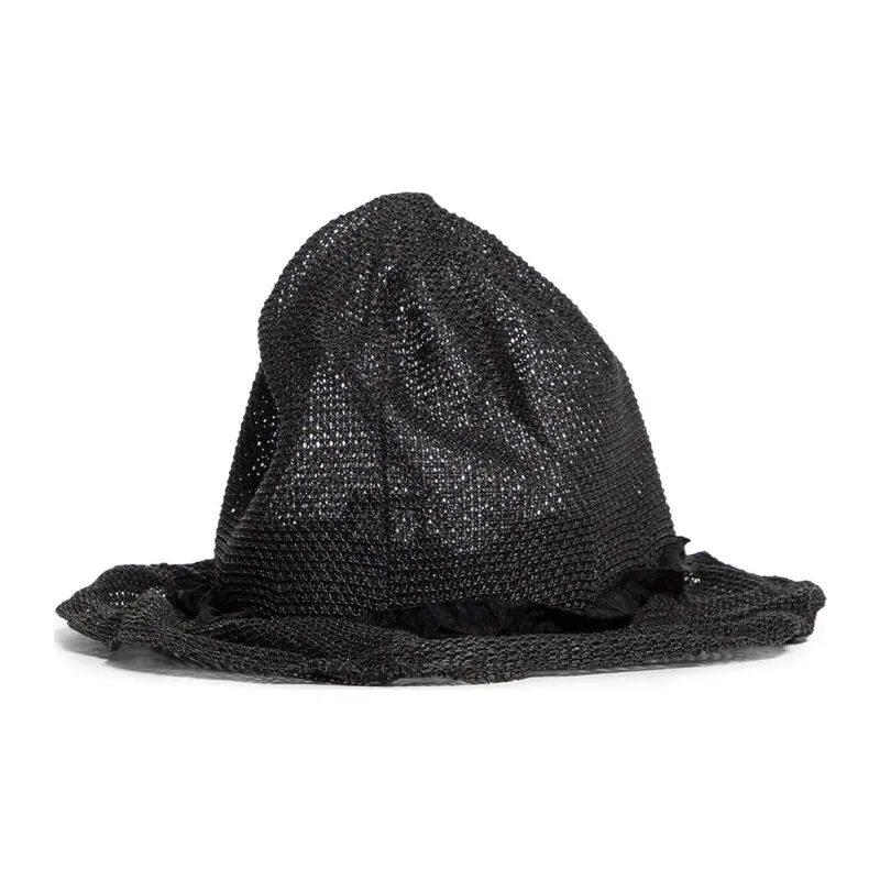 Yohji Yamamoto Paper Polyester Hats & Caps Men's Black-1