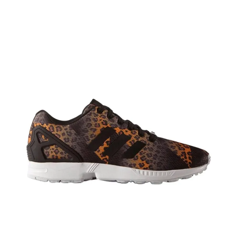 Adidas Zx Flu Anti Slip Wear Resistant Low Top Running Shoes Unisex Black Orange-1