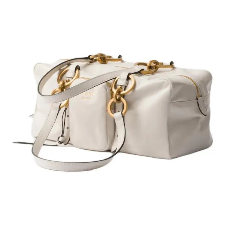 PRADA Cow Leather Handbag Medium Size Women's White-1