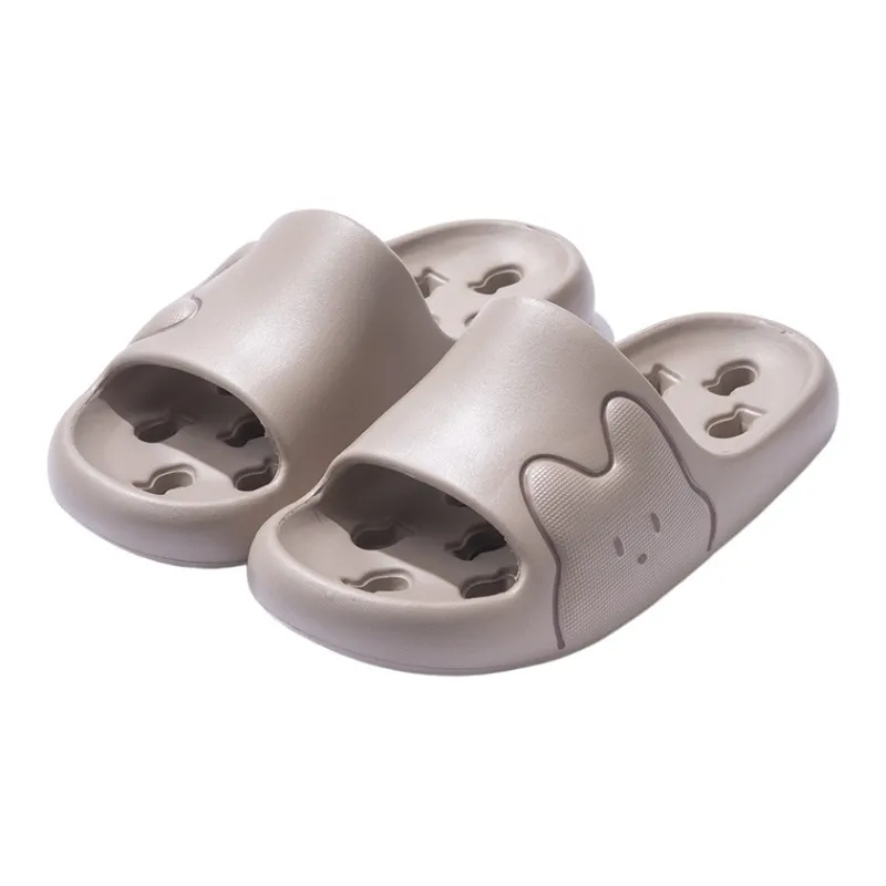 ECAC Men's Summer Home Indoor Bathing Slip Resistant Leak Proof Cut Out Toilet Hole Slippers For Men-2