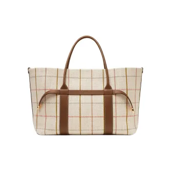 Loro Piana Linen Tote Bag Shopping Bag Handbag Large Size Women's Khaki
