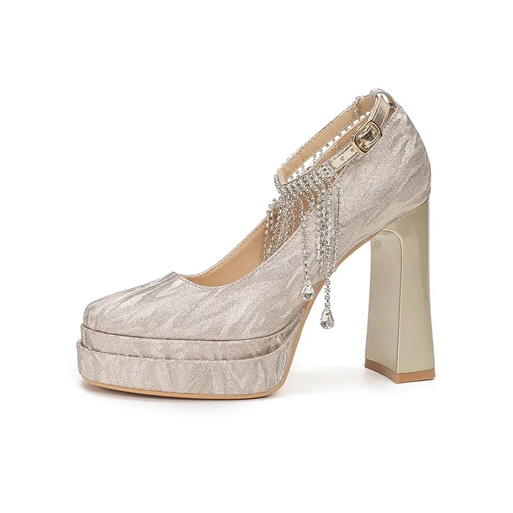 Bamiti Chunky Heel High Heels 11cm Women's-0