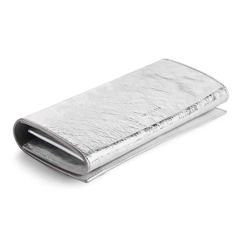 Balenciaga Le City Lambskin Wallet Women's Silver-1