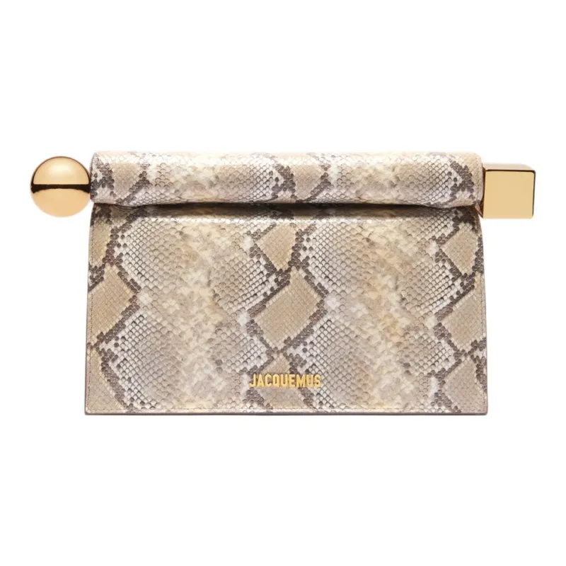 Jacquemus Goat Leather Clutch Regular Women's Light Umber-0
